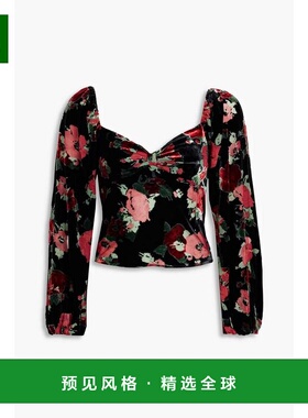 1h可退 【美国直邮】RIXO|Bridgette 褶饰花卉印花真丝混纺烧花天