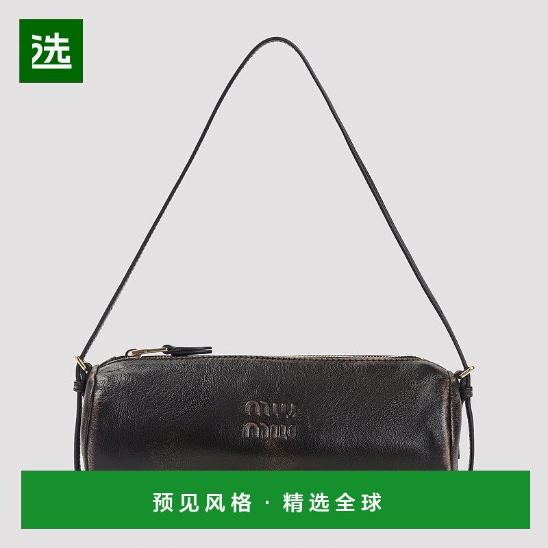 1h可退 香港直邮Miu Miu 缪缪 女士 徽标图案皮革单肩包 5NE851AF