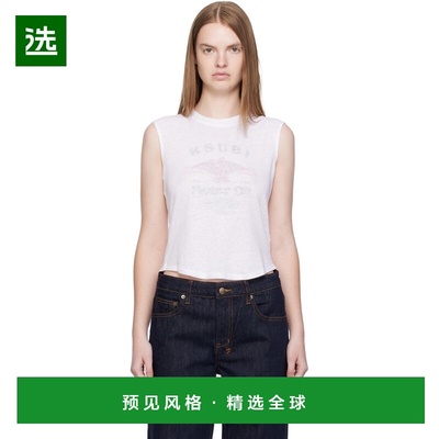 1h可退 香港直邮Ksubi 女士 白色 Motor Oil Moss 背心 WFA25TA00