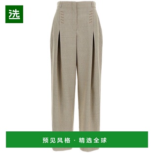 香港直邮Fendi FR6608ATQW阔腿裤 芬迪 微格纹休闲裤 女士 1h可退