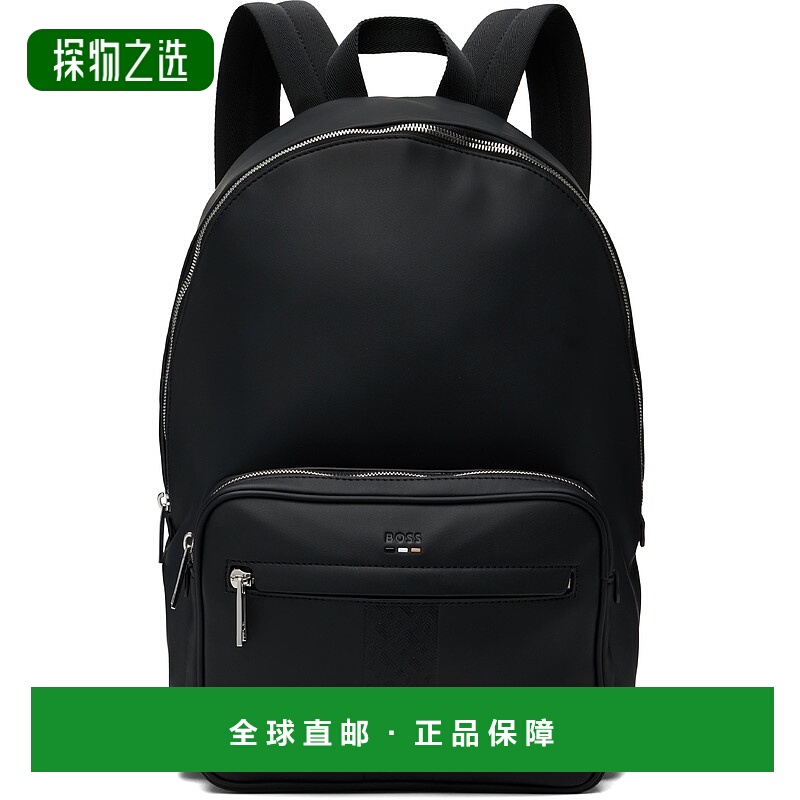 香港直邮BOSS 波士 男士 黑色 Structured Signature Trims 双肩