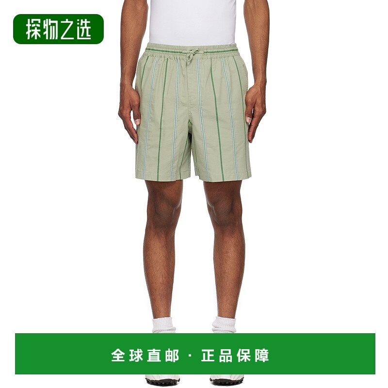 1h可退 香港直邮MAISON KITSUNE 男士 绿色 Elasticated 短裤 OM0