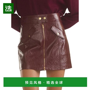 1h可退 【美国直邮】Cynthia Rowley 漆皮素食皮革 A 字型迷你裙