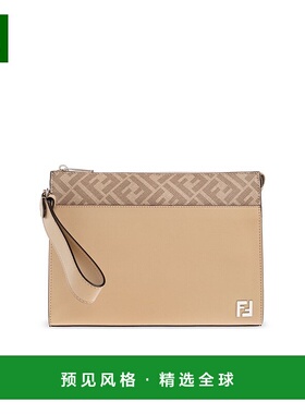 1h可退 香港直邮Fendi 芬迪 男士 標誌牌拉鍊手拿包 7VA491AV83