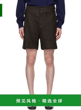 1h可退 香港直邮Bode 男士 棕色 Linen Cot 短裤 MRS25BT056