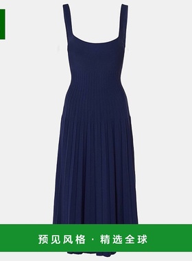 1h可退 香港直邮Staud 女士 Ellison 褶裥密针织中长连衣裙新款