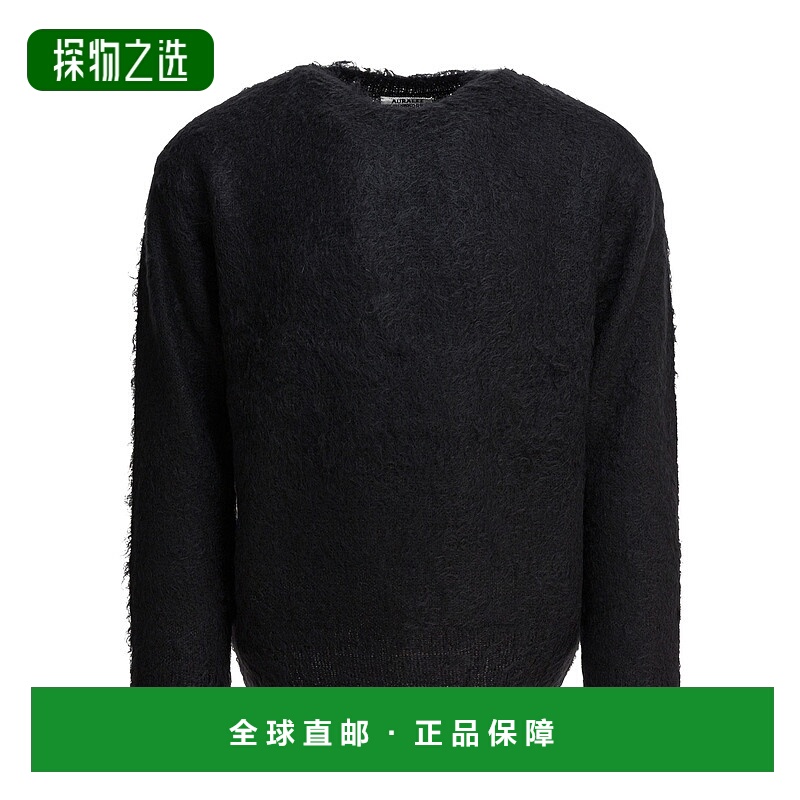 香港直邮AURALEE 男士 马海毛水手领毛衣 A25AP02KMINKBLACK