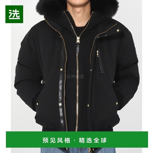 韩国直邮Mackage羽绒服男女同款黑色毛绒领口柔软保暖舒适时尚