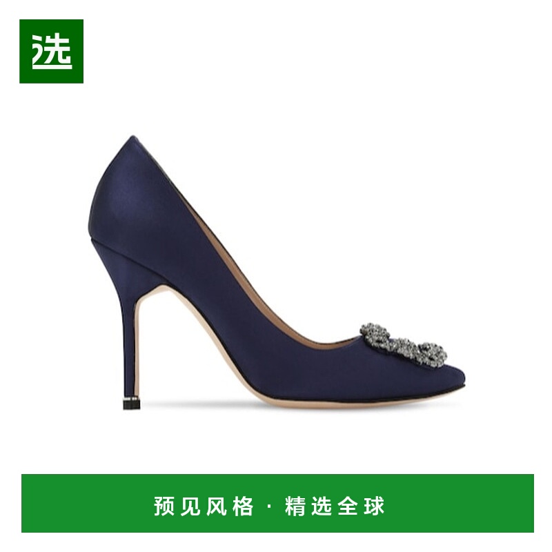 香港直邮Manolo Blahnik 海军蓝徽标高跟鞋 73I0C4008