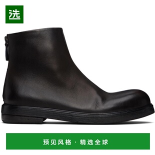 1h可退 香港直邮marsell 男士 黑色 Zucca Zeppa 踝靴 MM4480P011