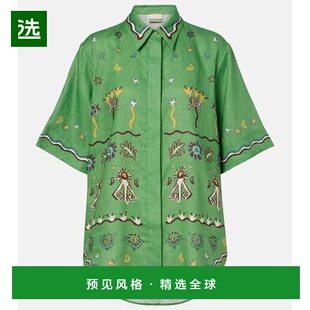 1h可退 香港直邮ALÉMAIS 女士 Sun Dancer 印花亚麻衬衫