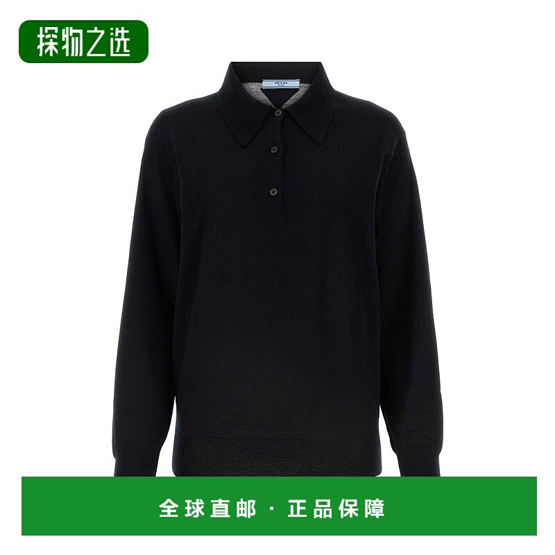 香港直邮Prada 普拉达 女士 長袖針織 Polo 衫 P24F2ESOOO14XD