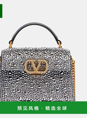 1h可退 香港直邮valentino 华伦天奴 女士 VSling 小号精饰绒面革