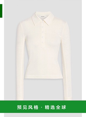 1h可退 香港直邮Frame Denim 女士 亚麻混纺针织Polo衫 WS25JKT00