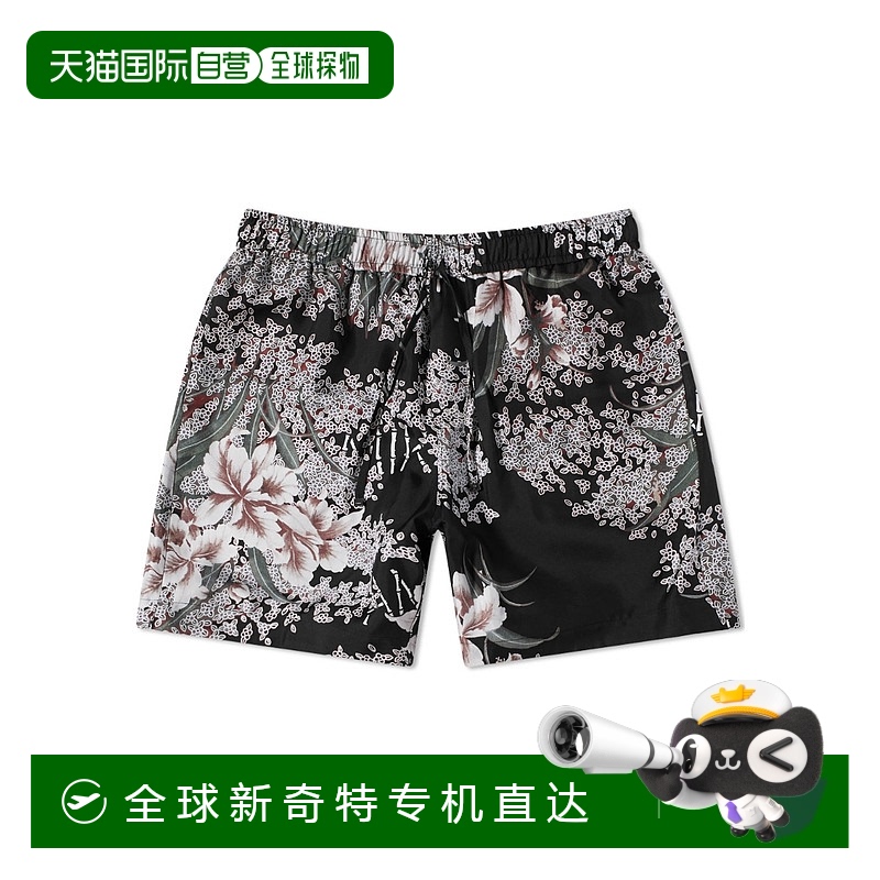 香港直发AMIRI男士黑色印花休闲短裤柔软亲肤简约潮流SS22MPB021