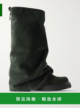 1h可退 香港直邮The Attico 女士 Robin 多层绒面革及膝靴子 251W