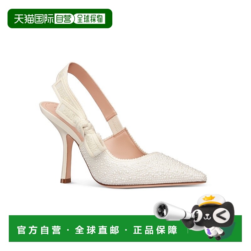 自营1h可退 欧洲直邮Dior 迪奥 J'Adior系列女士白色棉布高跟凉鞋