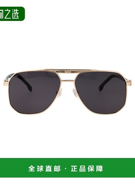 1h可退 香港直邮BOSS 波士 女士 BLACK_ 金色不锈钢太阳眼镜 BOSS