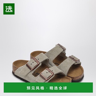香港直邮Birkenstock 勃肯 女童 Arizona 灰褐色绒面新款童鞋拖鞋