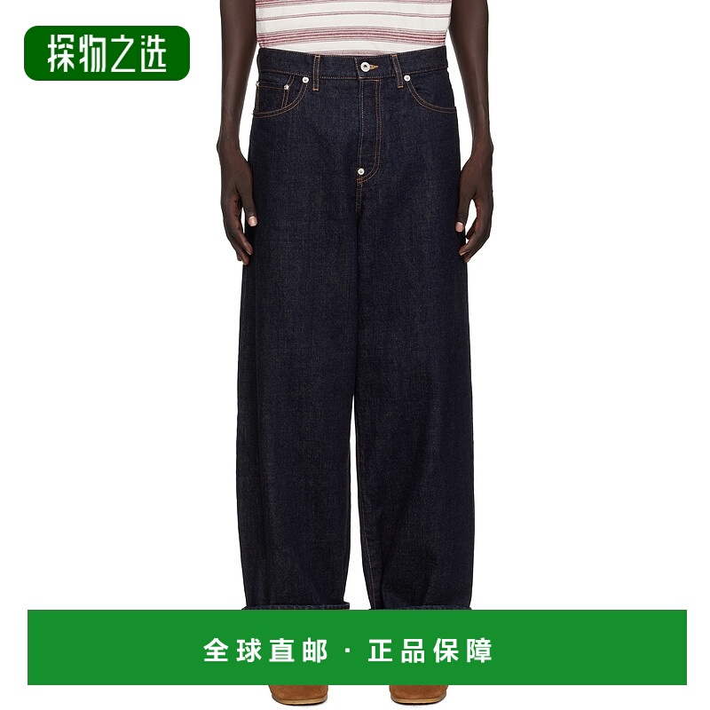 香港直邮kenzo 高田贤三 男士 海军蓝 Paris Turn Up Wide Fit 牛