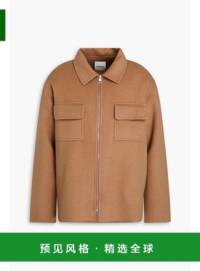 1h可退 香港直邮Sandro 男士 羊毛混纺毛毡夹克 SHPBL00905CAMEL