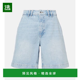 1h可退 香港直邮Frame Denim 女士 宽腿百慕大牛仔短裤 blue蓝色