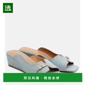 blue蓝色 1h可退 舒适时 女士 蝴蝶坡跟凉拖 香港直邮GANNI 甘尼