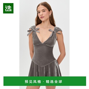 1h可退 香港直邮Danielle Guizio 女士 Aria 天鹅绒迷你连衣裙