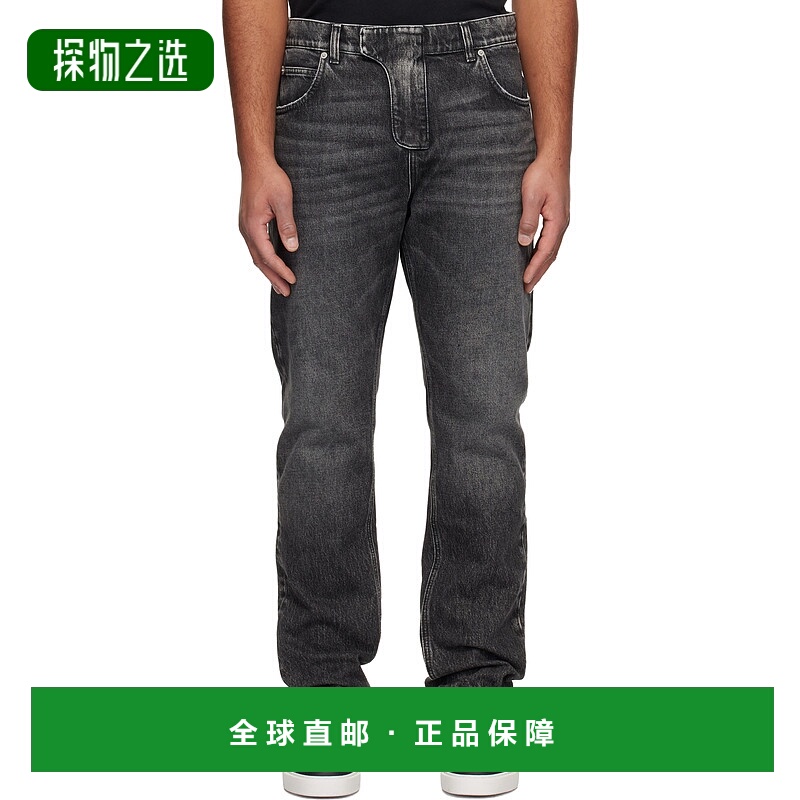 香港直邮Balmain 巴尔曼 男士 黑色 Regular-Fit Denim 牛仔裤 FH