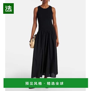 1h可退 香港直邮Velvet 女士 Amelia 棉混纺长款连衣裙 black黑色