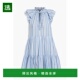 香港直邮VERONICA BEARD 女士 1h可退 Zee 层叠感条纹苎麻迷你连