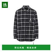 香港直邮Mastermind World 男士 1h可退 可反穿毛边格子衬衫 MW25