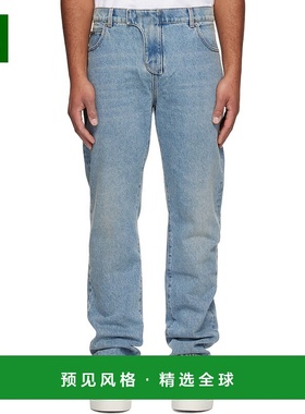 1h可退 香港直邮Balmain 巴尔曼 男士 蓝色 Regular-Fit 牛仔裤 F