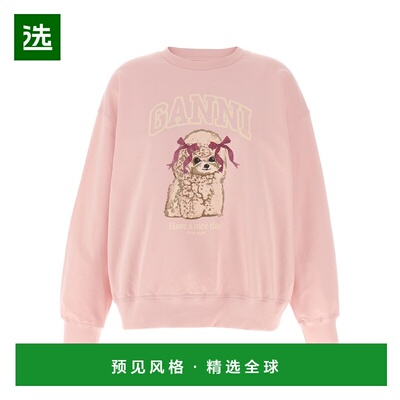 香港直邮GANNI 女士卫衣 A1060026868 SS2026 粉红色 长袖卫衣