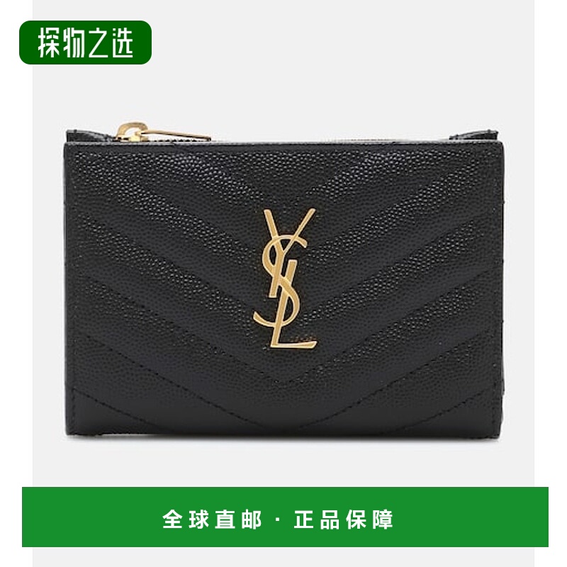 1h可退 香港直邮Saint Laurent 圣罗兰 女士 交织图案拉链式皮革