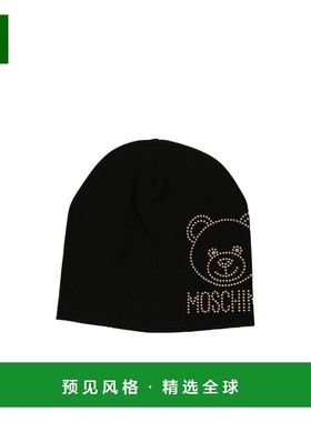 香港直邮MOSCHINO 女士帽子 65268M255116 SS2021 黑色 徽标针织