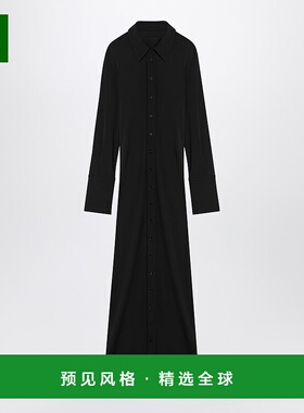 1h可退 香港直邮Sportmax 斯宝麦斯 女士 dress 黑色衬衫式粘胶纤