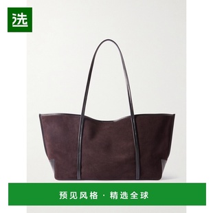 1h可退 香港直邮ST.AGNI 女士 Bateau 皮革饰边绒面革手提包 XW25