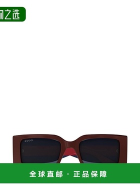1h可退 香港直邮Gucci 古驰 女士 长方形太阳镜 GG1860S red红色