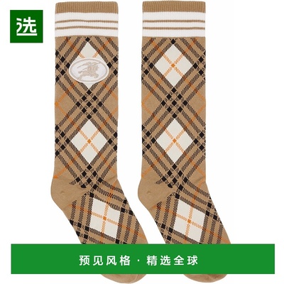 1h可退 香港直邮Burberry 巴宝莉 女士 驼色 Argyle Check Stretc