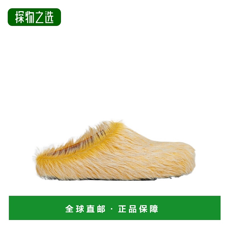 香港直邮Marni 毛皮装饰拖鞋 SBMS004601P8006