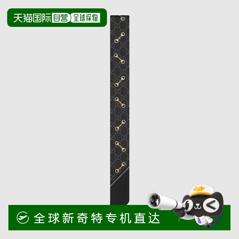欧洲直邮Gucci古驰女士黑色的马衔扣真丝领结
