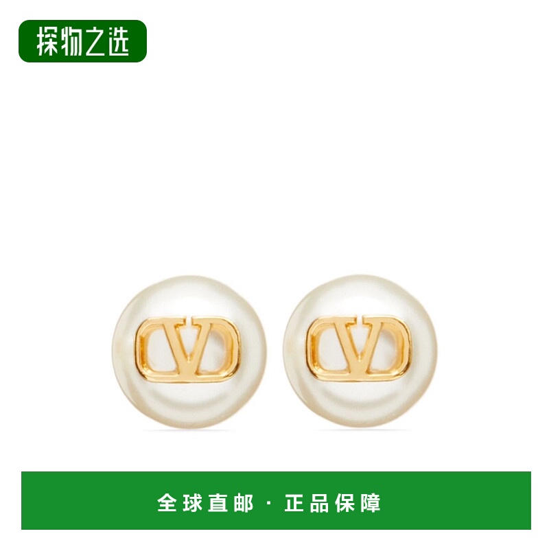 1h可退 香港直邮Valentino 华伦天奴 女士 VLOGO 标志珍珠耳环 WJ