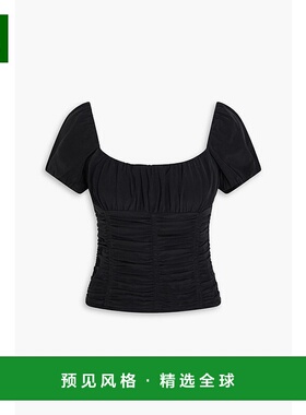 1h可退 香港直邮Staud 女士 Elba 真丝双绉上衣 R25S1139SDBLK