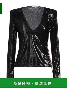 1h可退 香港直邮Patrizia Pepe 柏翠莎 佩佩 女士 上衣 black黑色