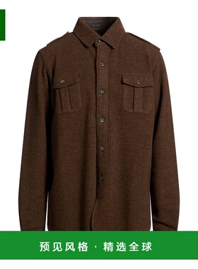 1h可退 香港直邮Sease 男士 纯色衬衫 brown棕色 舒适时尚