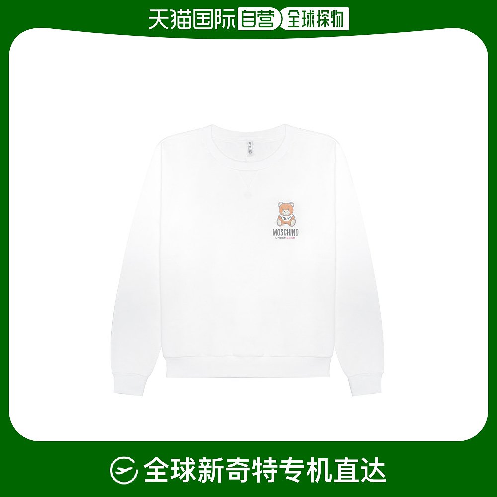 香港直邮MOSCHINO 小熊logo印花长袖圆领套头卫衣