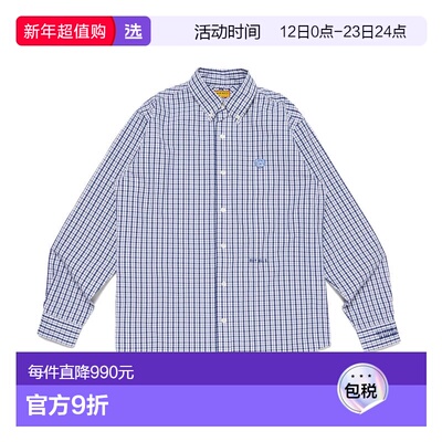 1h可退 香港直邮HUMAN MADE 男士 BD HM29SH012 格纹白色衬衫 HM2