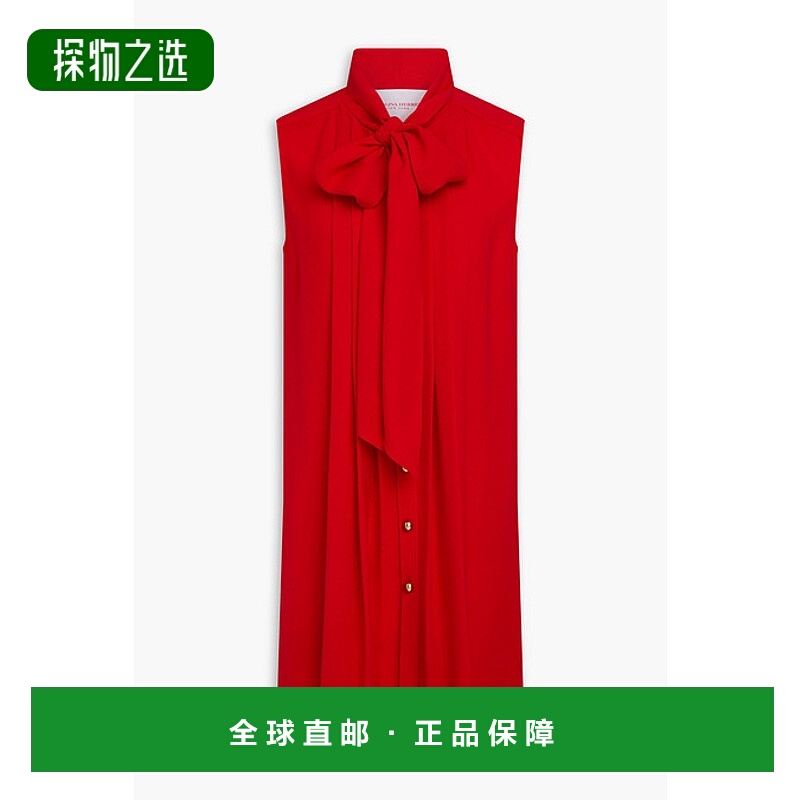 香港直邮CAROLINA HERRERA 女士 细褶绉纱迷你连衣裙 11N557FCRLA