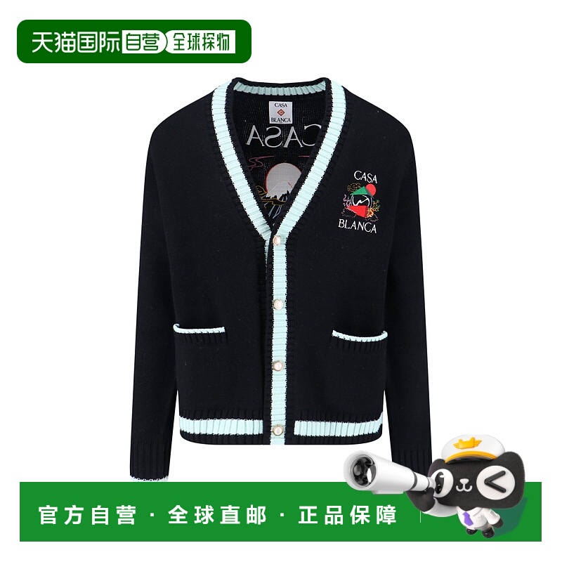 1h可退 香港直邮Casablanca 男士 黑色毛线衫 MPF25KW100101STACK